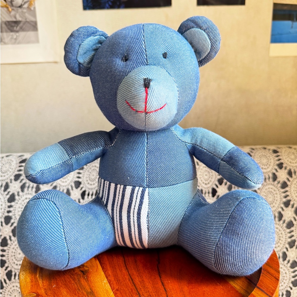 Levi's x Target Collab Patchwork Blue Stuffed 10" Teddy Bear Limited Edition